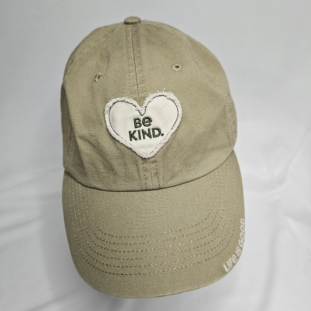 Life is good khaki cotton be kind baseball hat